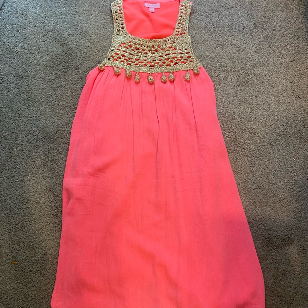 Lilly Pulitzer Rachelle dress - Coral dress & gold tassels